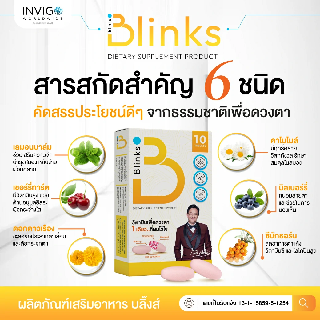 Blinks บลิ๊งส์ วิตามินบํารุงสายตา อาหารเสริมบํารุงสายตา ถนอมดวงตา (9)
